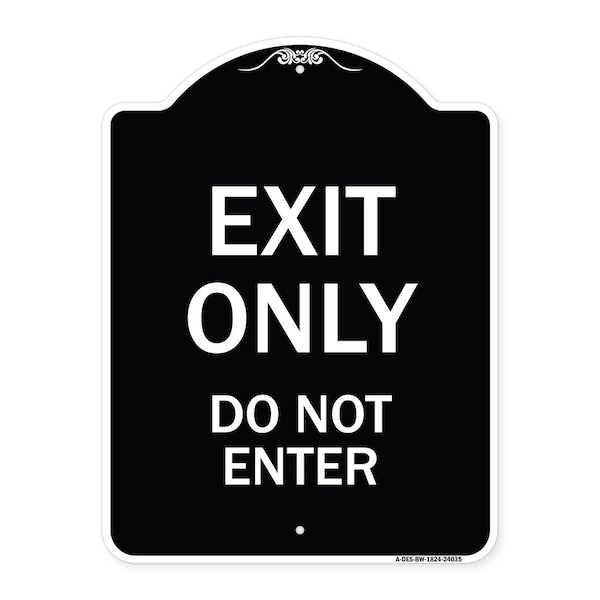 Exit Only Do Not Enter Heavy-Gauge Aluminum Architectural Sign, 24" H, BW-1824-24035